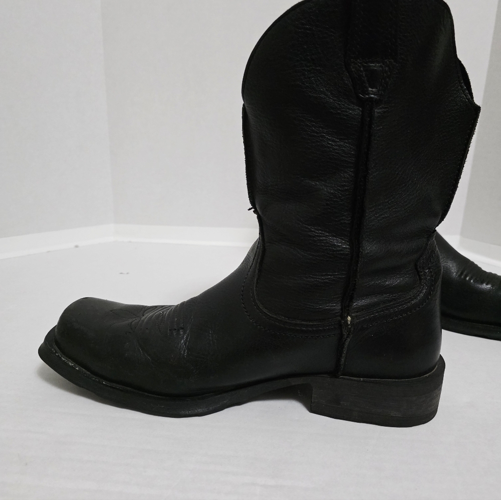 Ariat Men's Black Rambler Leather Square Toe Boots - Picture 7 of 10